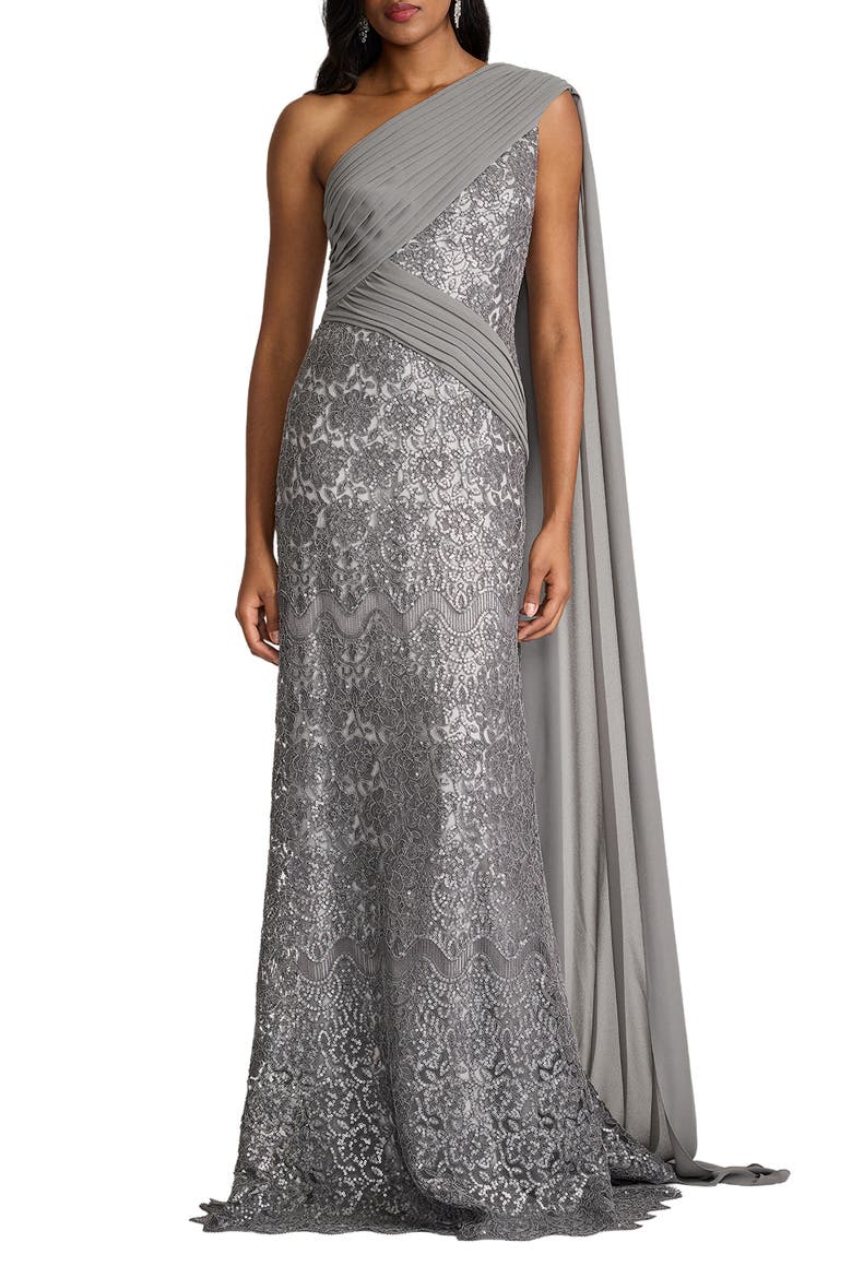 Sequin Cape Gown, Main, color, MIST