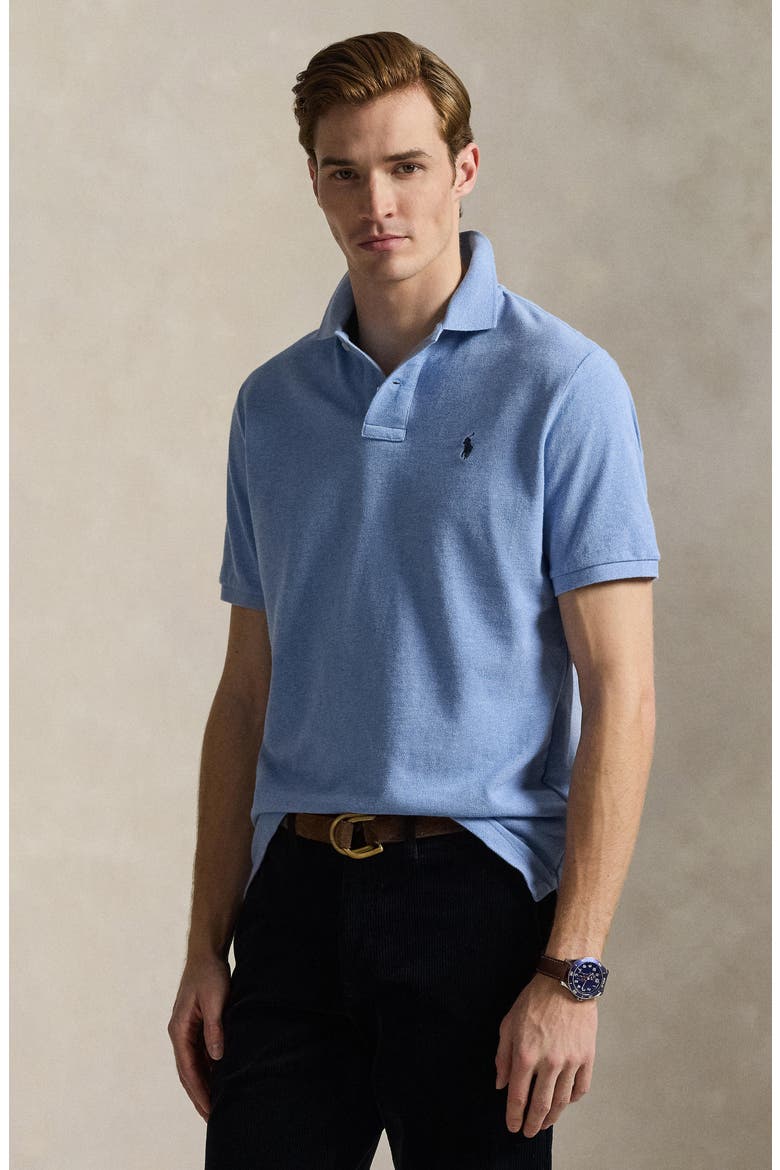 The Iconic Cotton Piqué Polo, Alternate, color, ISLE HEATHER
