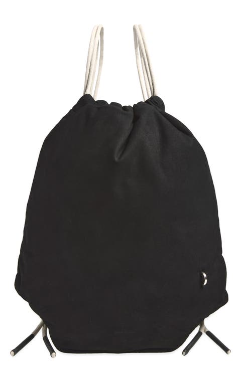 Leather Drawstring Backpack
