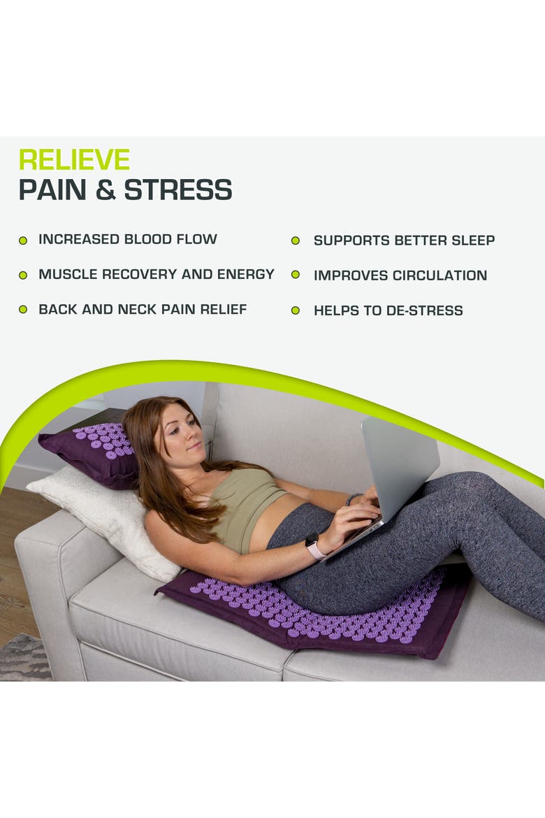 Ki Acupressure Mat and Pillow Set, Alternate, color, Royal Lilac