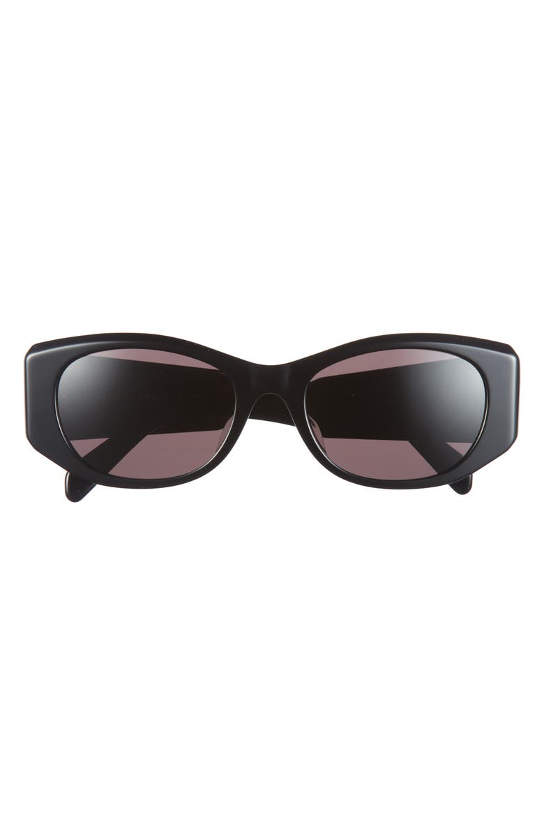 CELINE 3 Dots 54mm Oval Sunglasses, Main, color, Shiny Black / Violet
