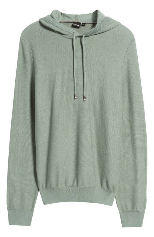 Hugo Boss Boss Trapani Mesh Sweater Hoodie In Open Green