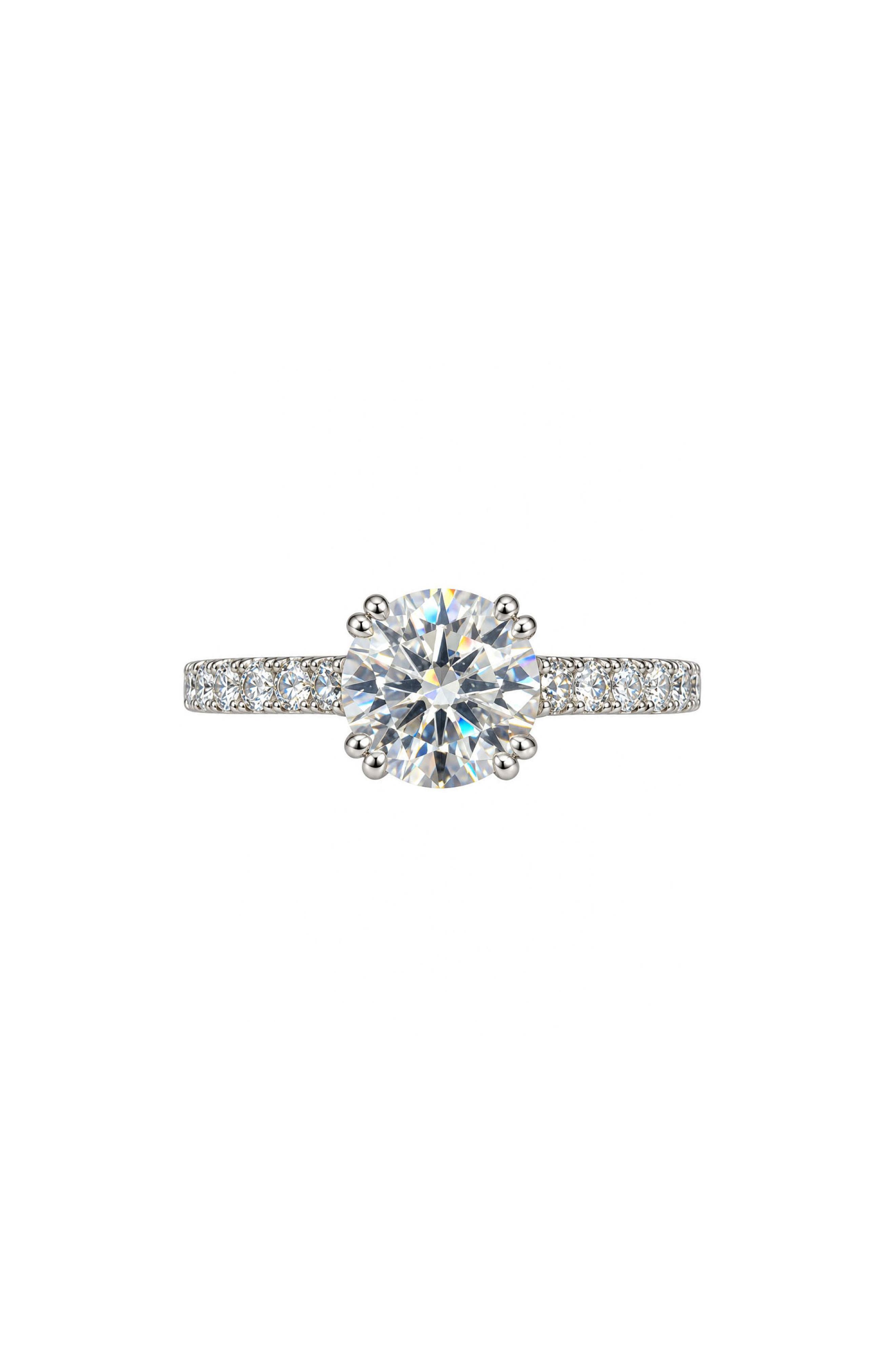 Sterling Silver Moissanite 4-Prong Ring