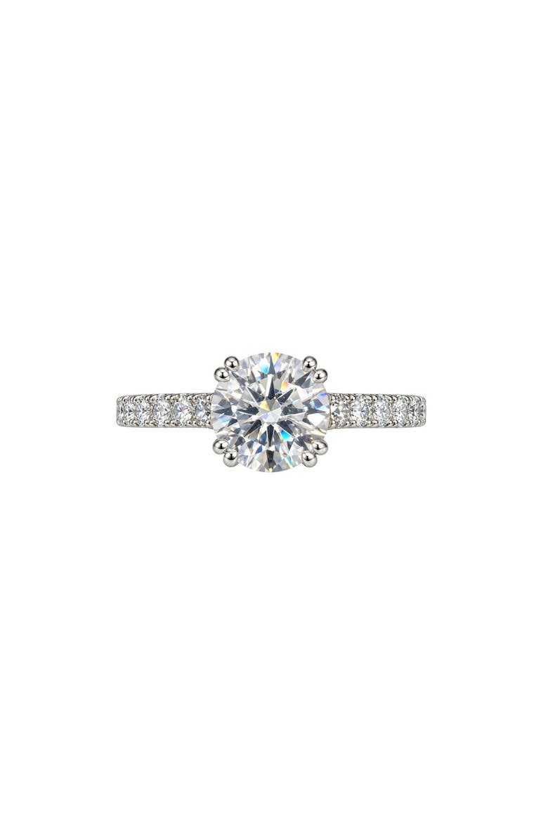 Sterling Silver Moissanite 4-Prong Ring, Main, color, SILVER PLATED