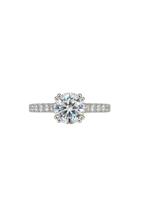 Sterling Silver Moissanite 4-Prong Ring