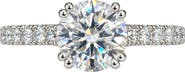 BEST SILVER Sterling Silver Moissanite 4-Prong Ring