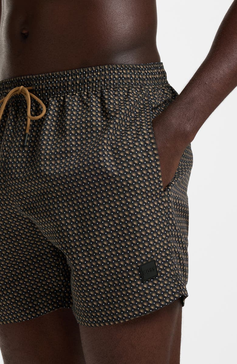 BOSS Vibe Swim Trunks, Alternate, color, Black