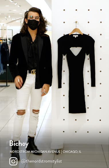WAYF Clifton Cutout Long Sleeve Rib Sweater Dress (Women) | Nordstromrack