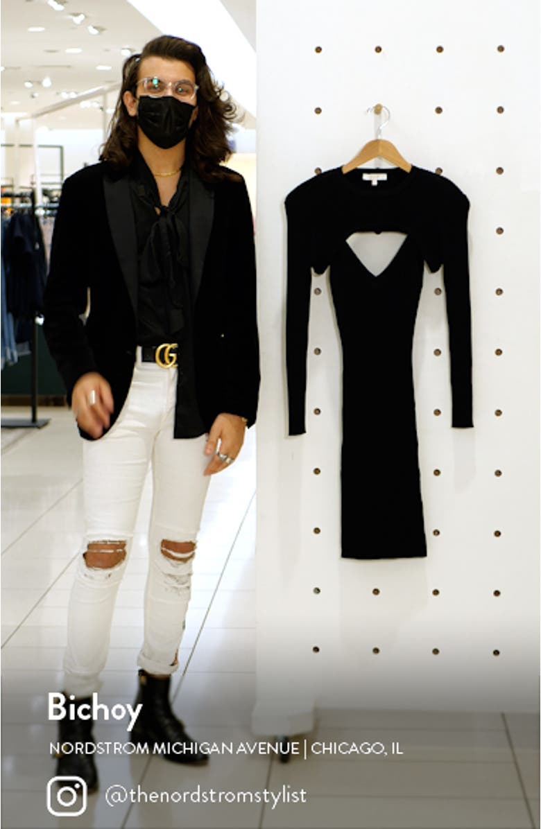Clifton Cutout Long Sleeve Rib Sweater Dress, sales video thumbnail