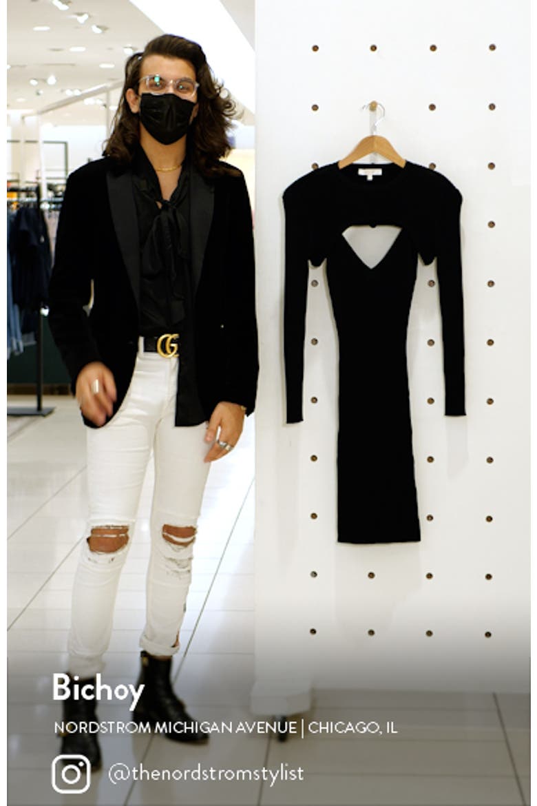 Clifton Cutout Long Sleeve Rib Sweater Dress video