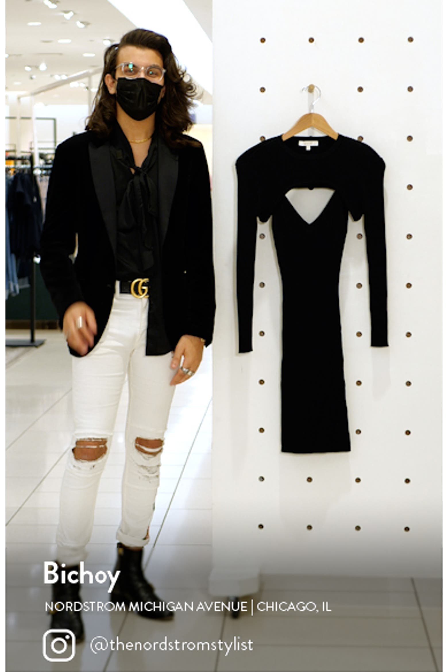 Boat Ribs Core WAYF Clifton Cutout Long Sleeve Rib Sweater Dress (Women) | Nordstromrack