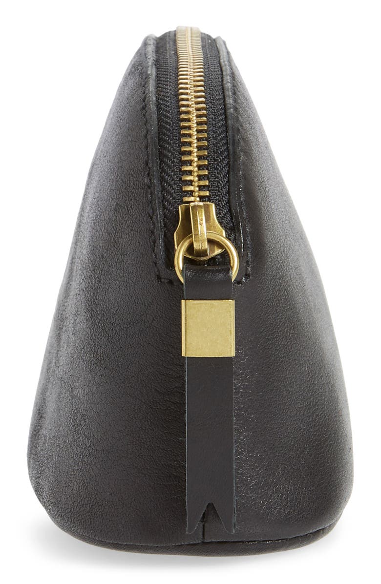 Madewell The Leather Makeup Pouch, Alternate, color, 