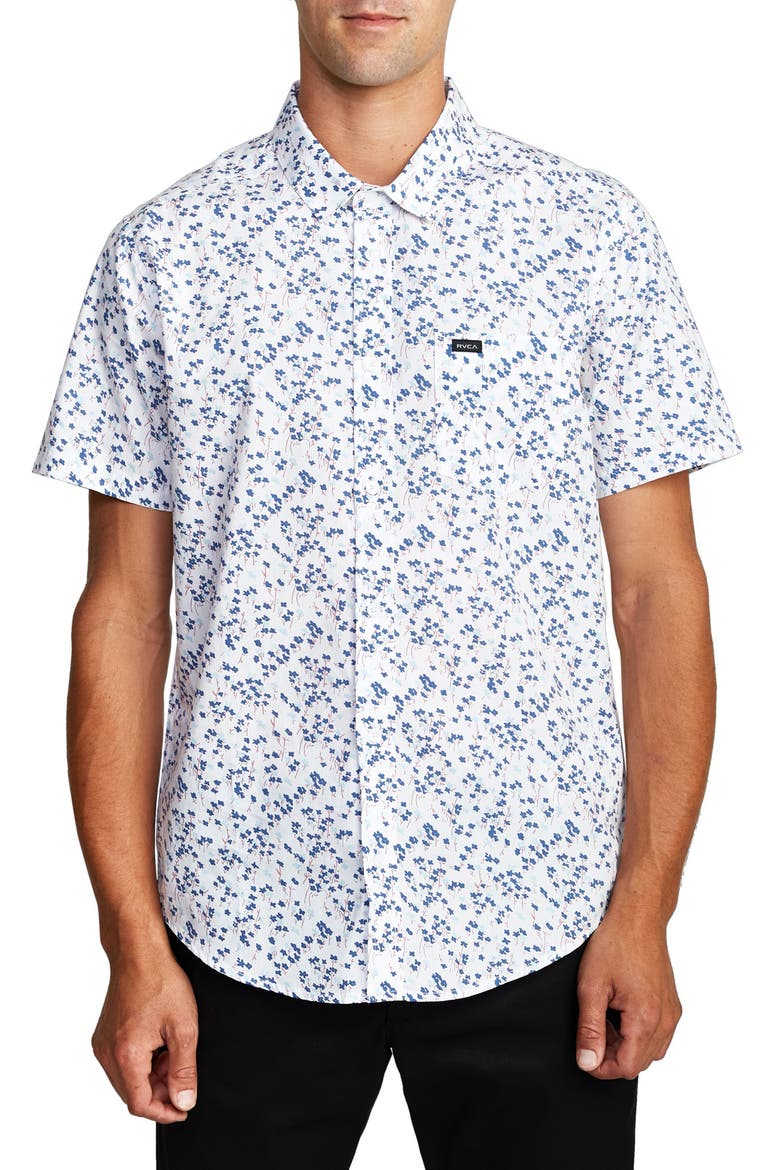 Eternal Floral Short Sleeve Button-Up Shirt, Main, color, ANTIQUE WHITE