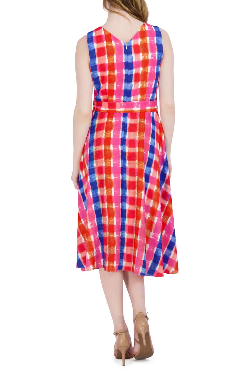 Julia Jordan Sleeveless Tie Waist Midi Dress, Alternate, color, Cobalt/Pnk