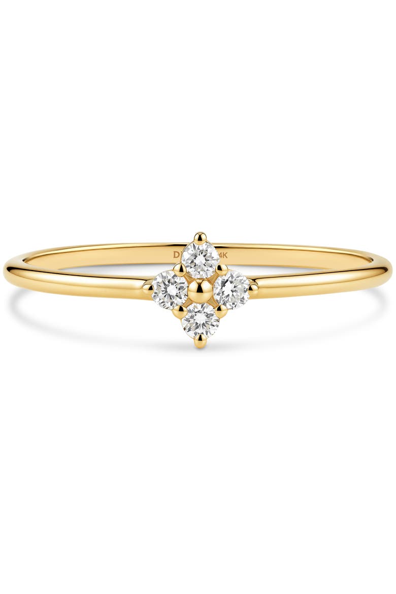 Clover Lab Grown Diamond Ring in 14K Gold, Main, color, Yellow Gold