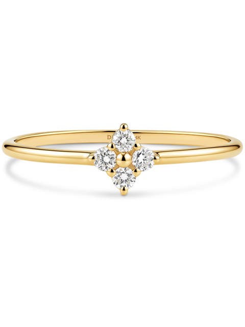 Clover Lab Grown Diamond Ring in 14K Gold