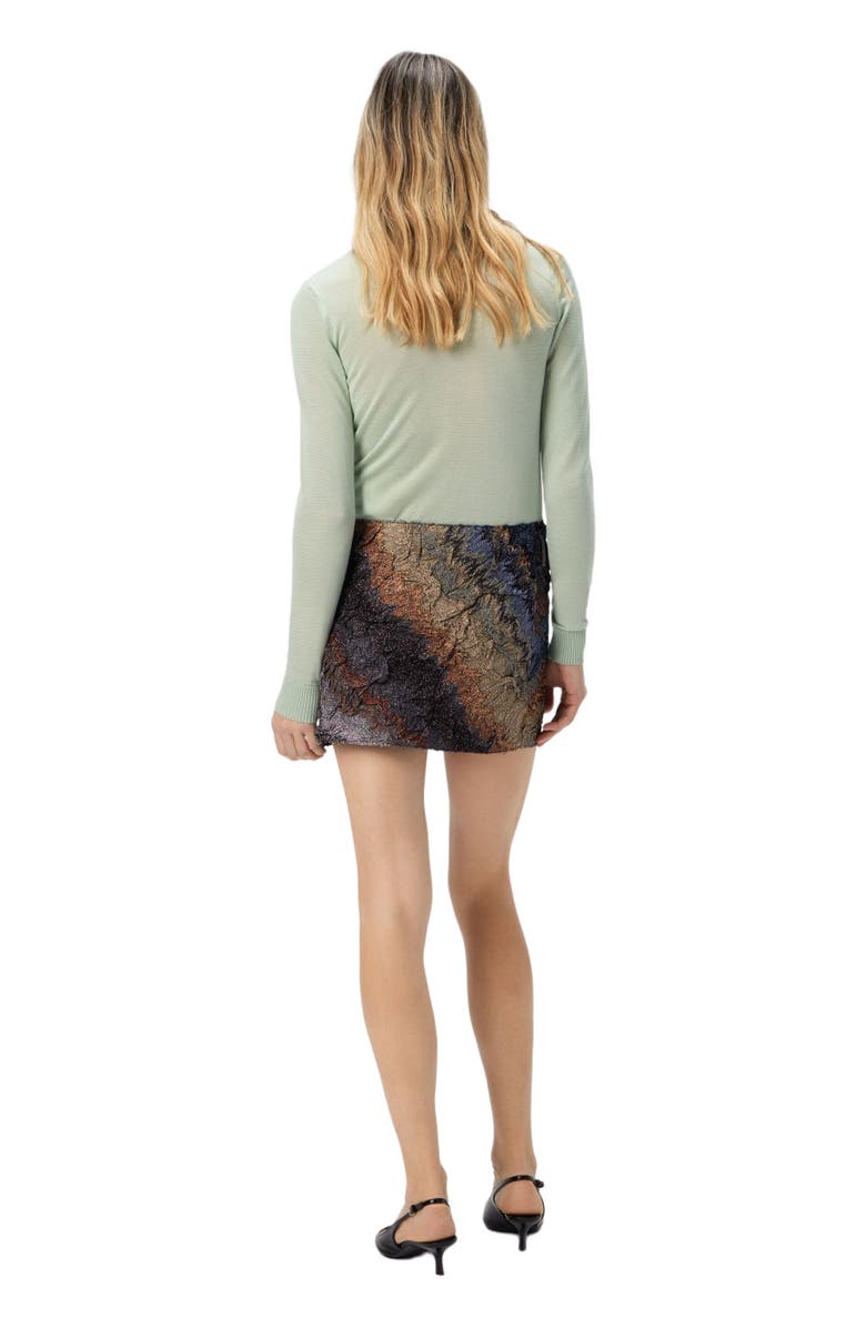 Missoni Pleated Mini Skirt With Snake Pattern, Alternate, color, Blue