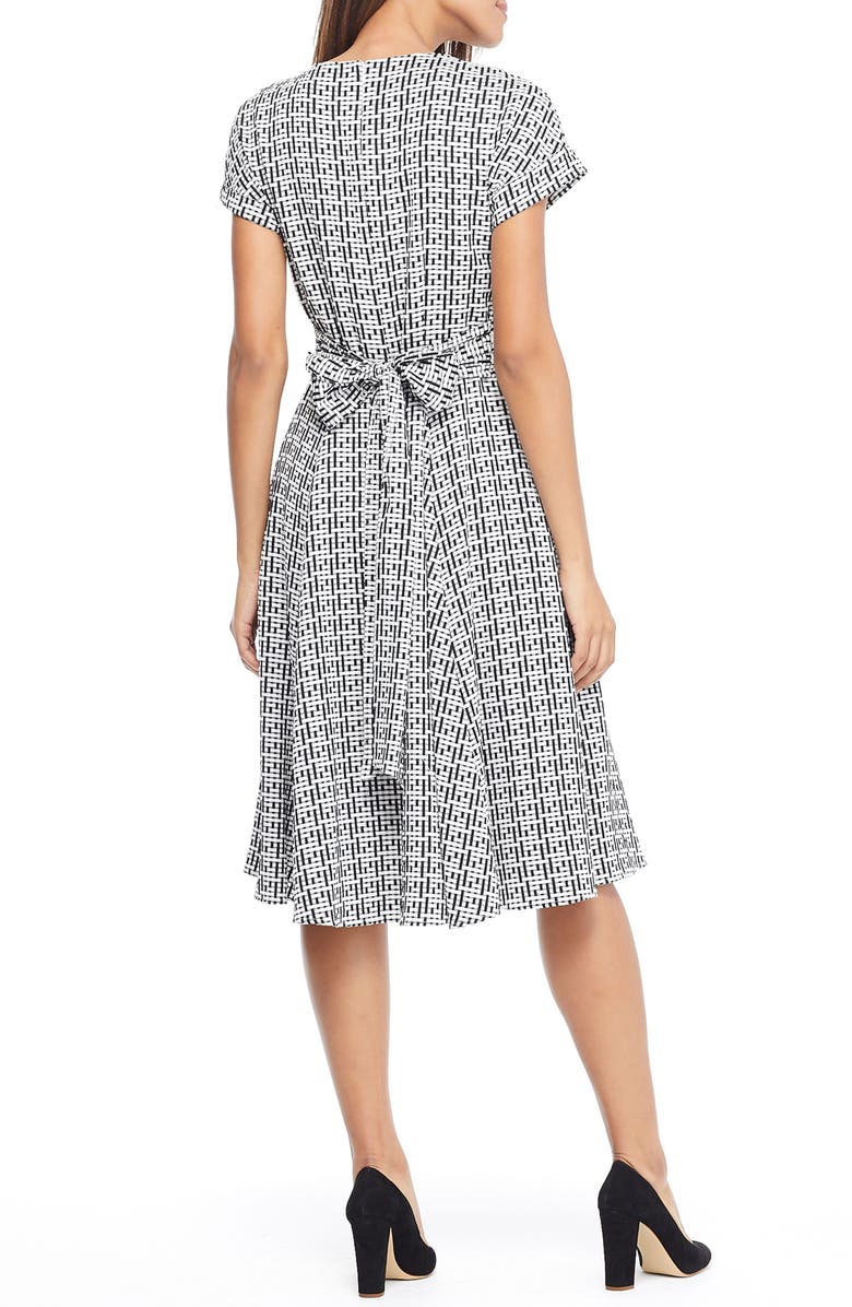Gal Meets Glam Collection Carson Variegated Gingham Bow Back Dress, Alternate, color,