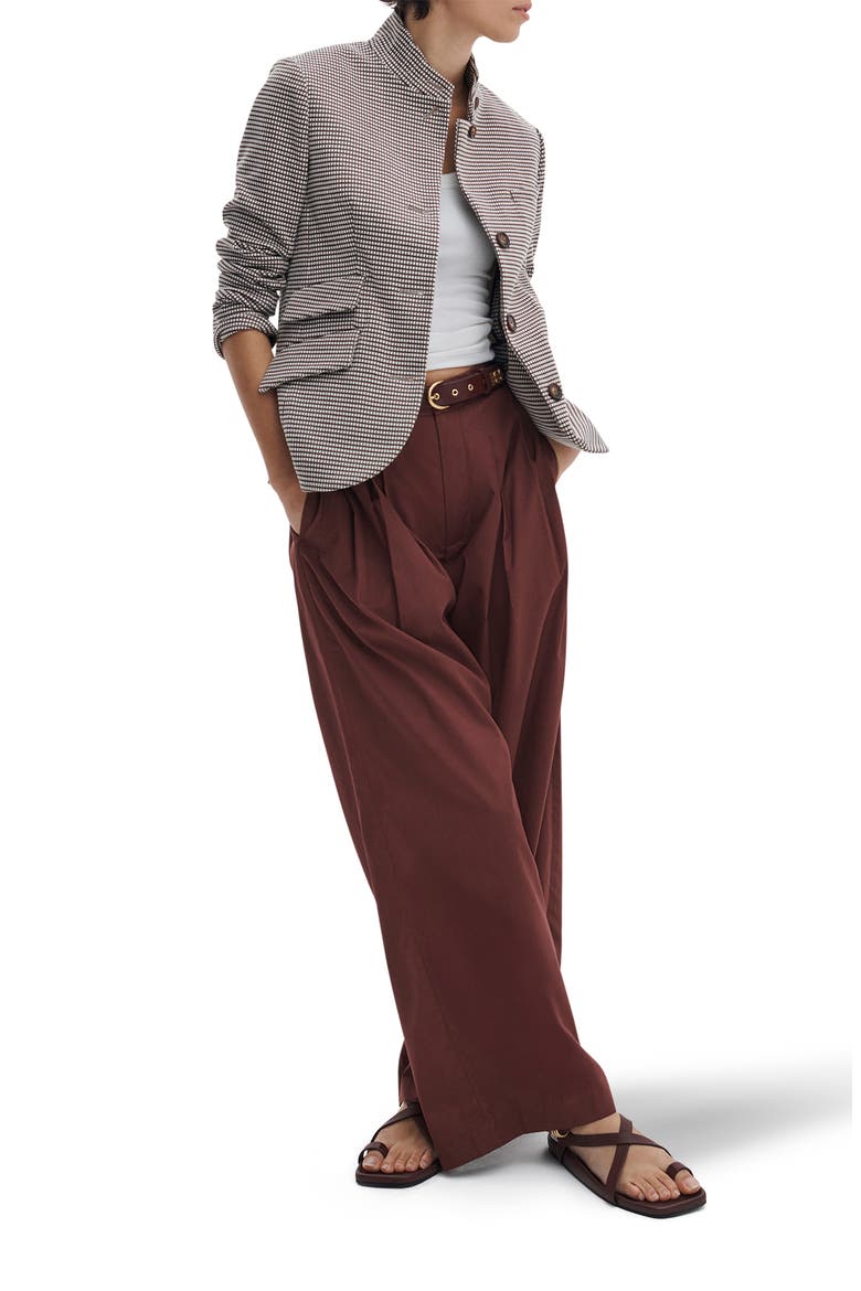 Slade Grid Print Cotton Blend Blazer, Alternate, color, BROWN GRID