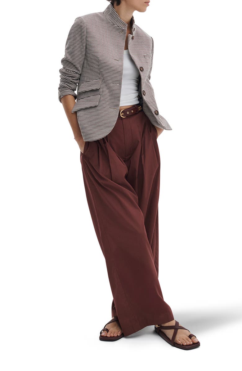 rag & bone Slade Grid Print Cotton Blend Blazer, Alternate, color, Brown Grid