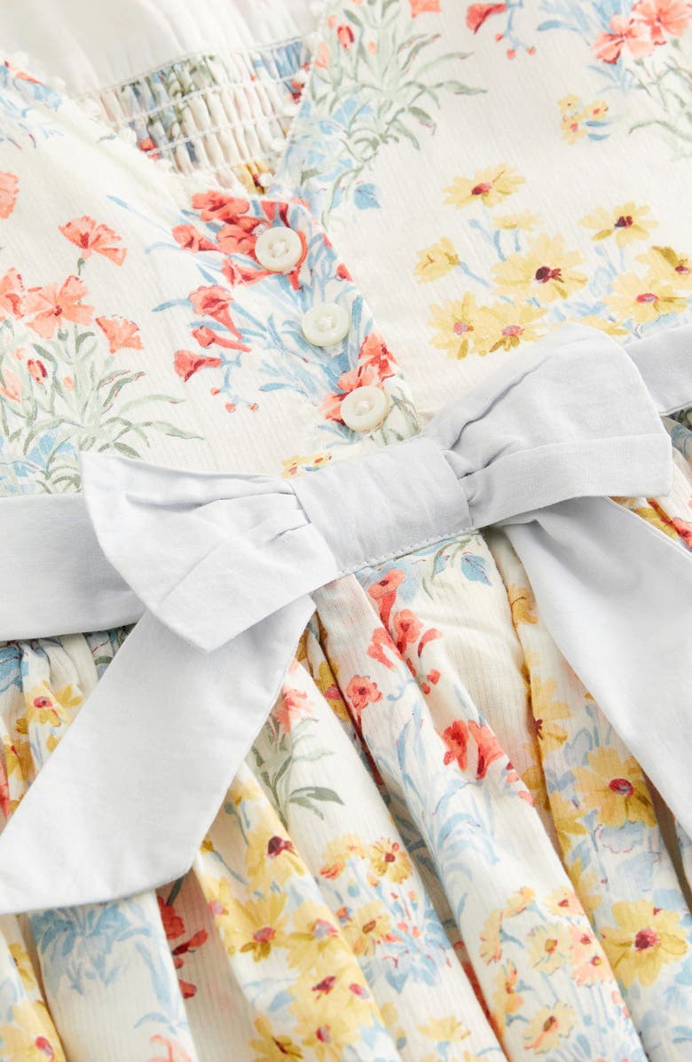 Laura Ashley Kids' Smocked Flutter Sleeve Tiered Cotton Dress, Alternate, color, 