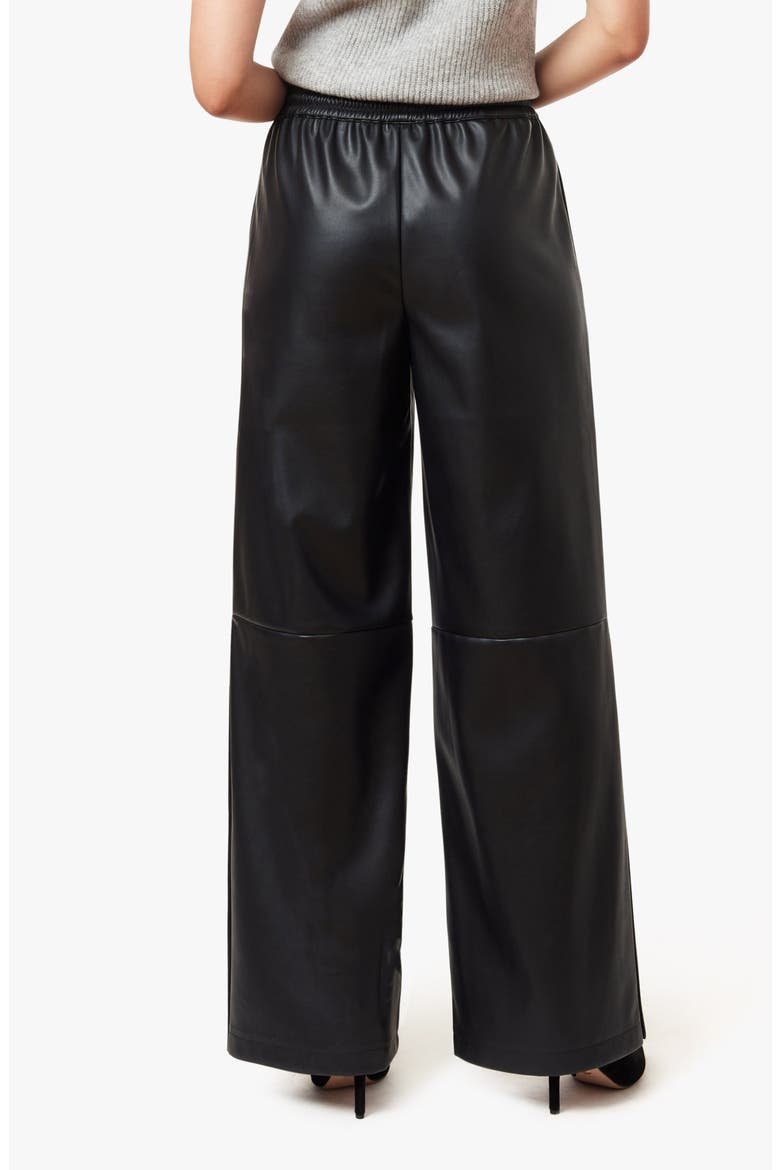 Faux Leather Track Pants, Alternate, color, JET BLACK