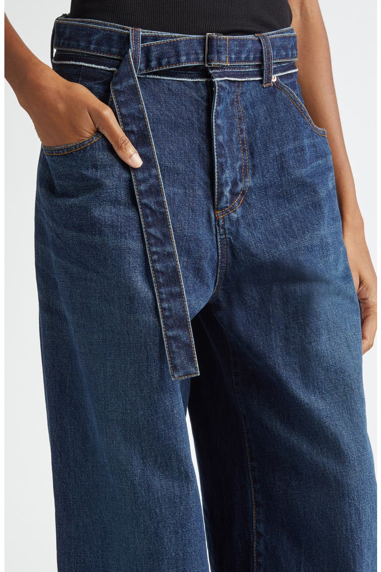 Belted Wide Leg Jeans, Alternate, color, BLUE 401