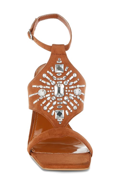 London Rag Warda Rhinestone Ankle Strap Sandal In Tan
