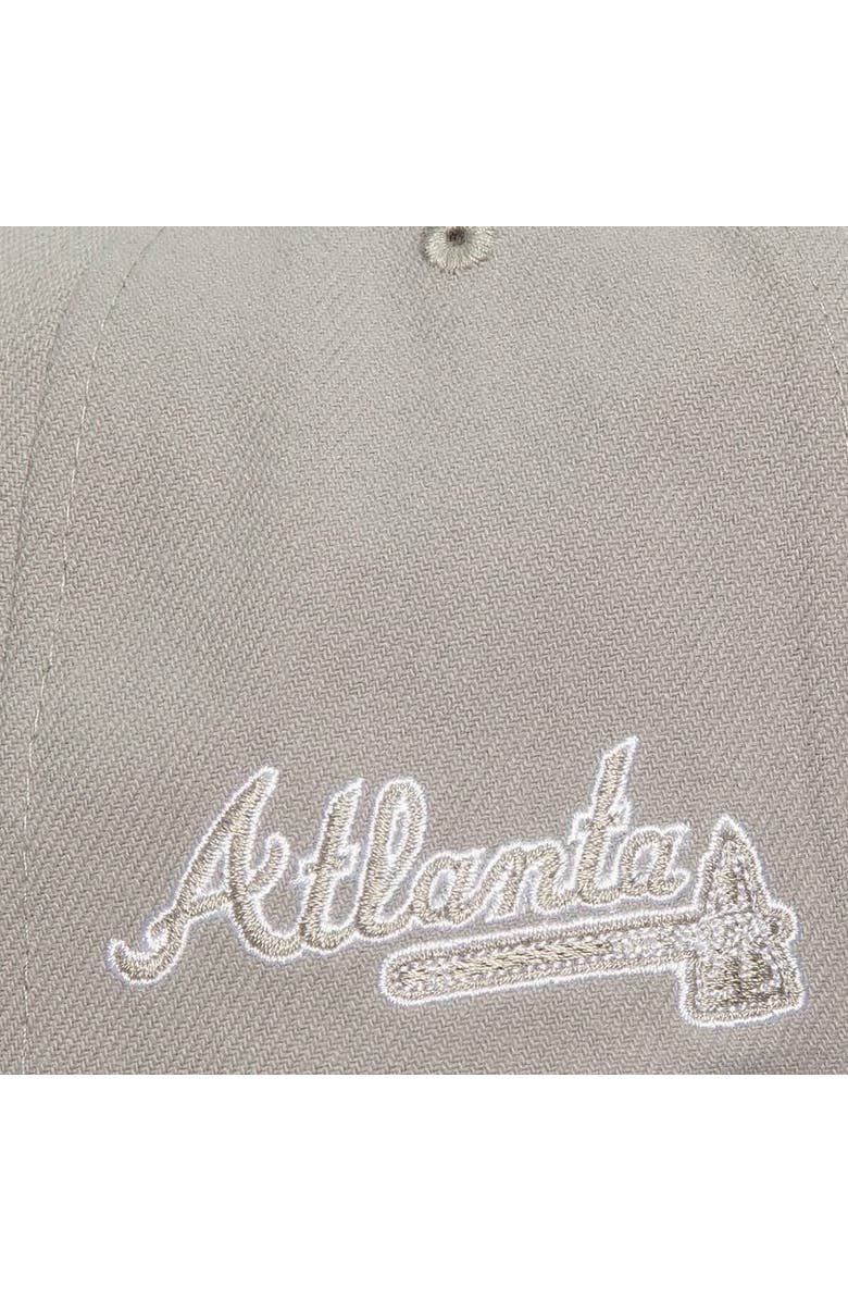 Mitchell & Ness Men's Mitchell & Ness Gray Atlanta Braves Snapback Hat, Alternate, color, 