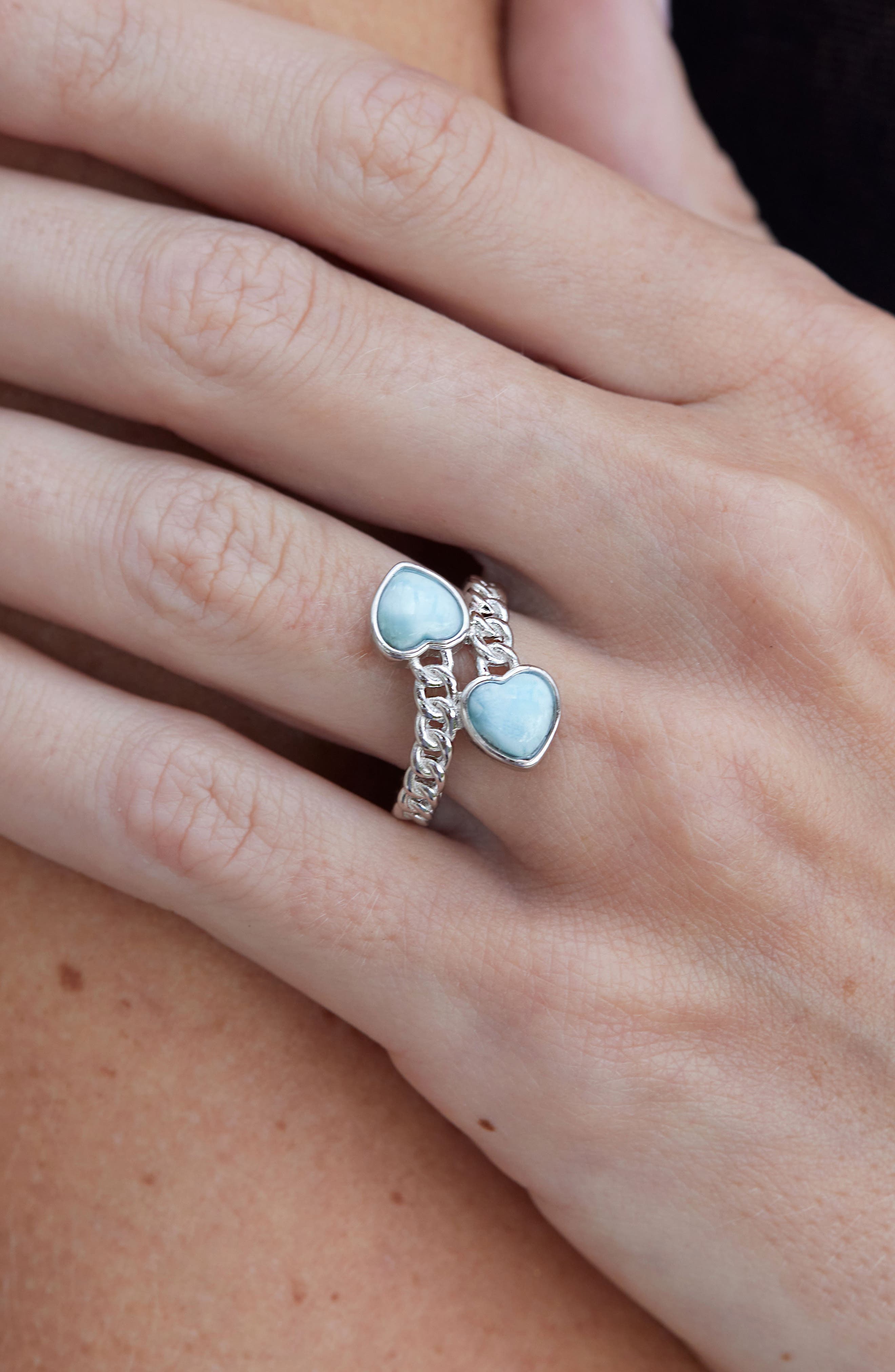 SAVVY CIE JEWELS Larimar Crossover Ring (Women) | Nordstromrack