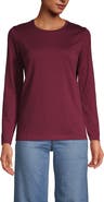 Lands' End Relaxed Supima Cotton Long Sleeve Crew Neck T-Shirt