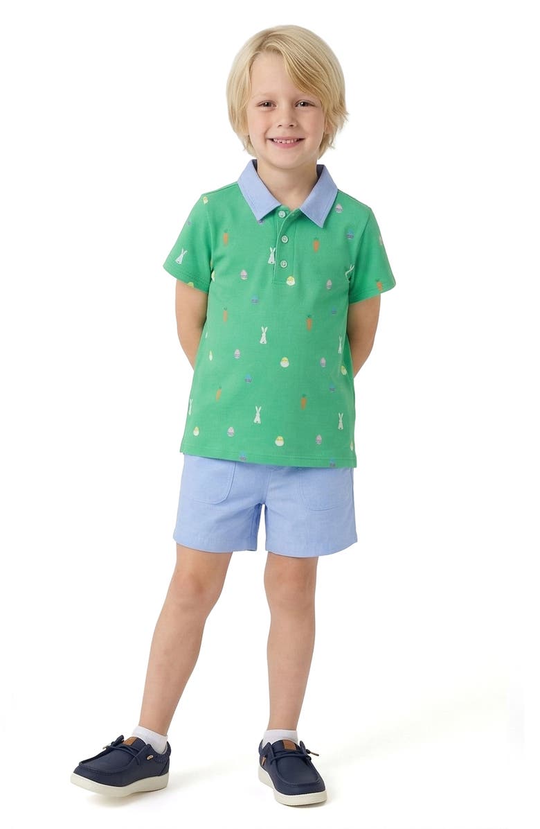 Andy & Evan Kids' Polo Shirt & Shorts Set, Alternate, color, Green Easter