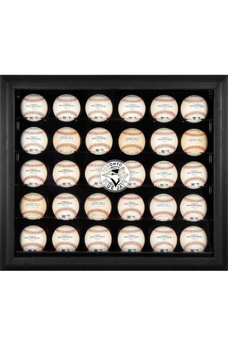 FANATICS AUTHENTIC Toronto Blue Jays Logo Black Framed 30-Ball Display Case, Main, color, 
