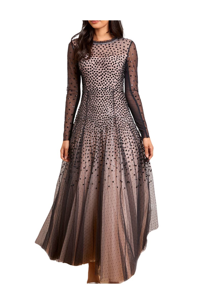 Needle & Thread Sequin Cascade Round Neck Gown, Alternate, color, Graphite/Opal
