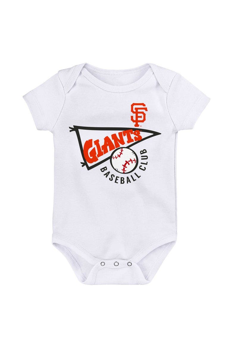 Infant Orange/White/Heather Gray San Francisco Giants Biggest Little Fan 3-Pack Bodysuit Set, Alternate, color, Orange