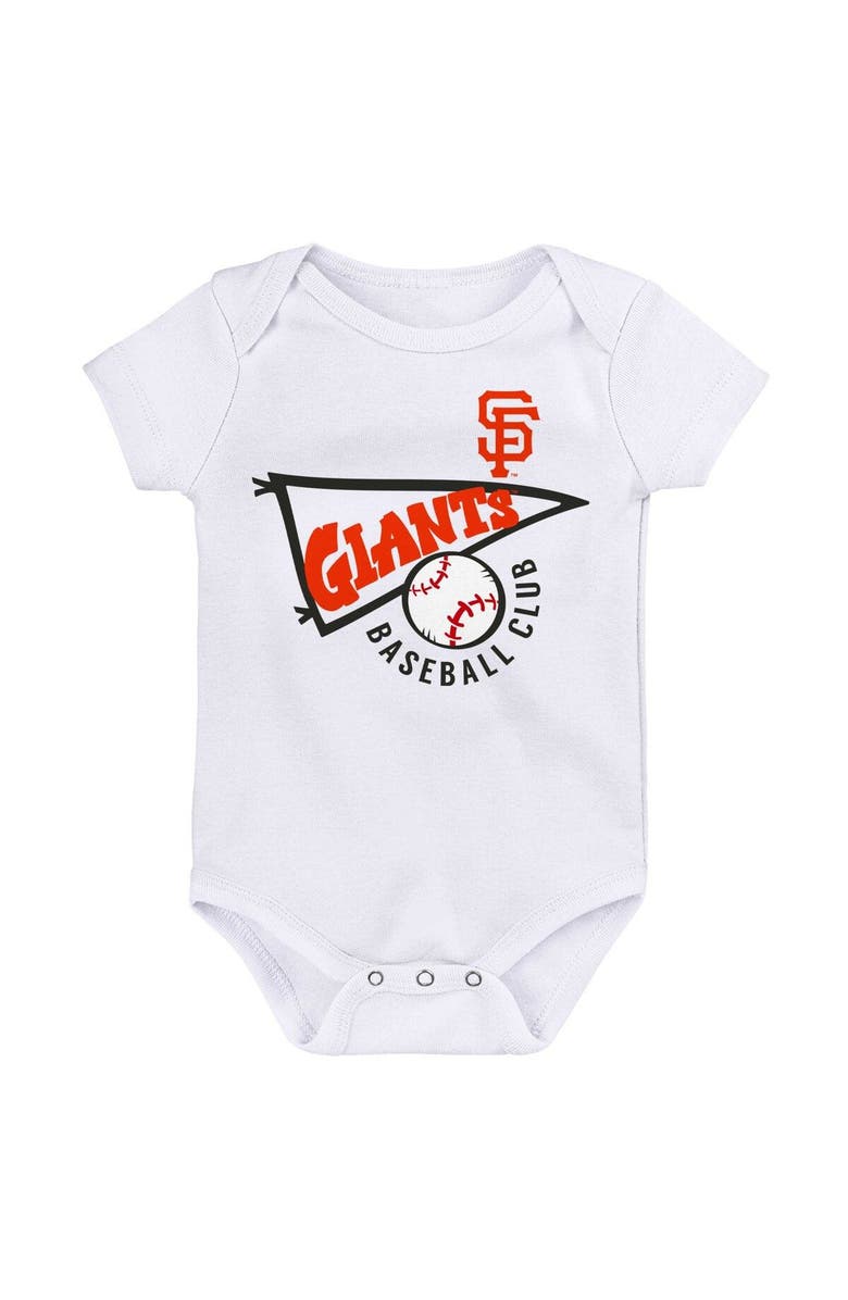 Outerstuff Infant Orange/White/Heather Gray San Francisco Giants Biggest Little Fan 3-Pack Bodysuit Set, Alternate, color, Orange
