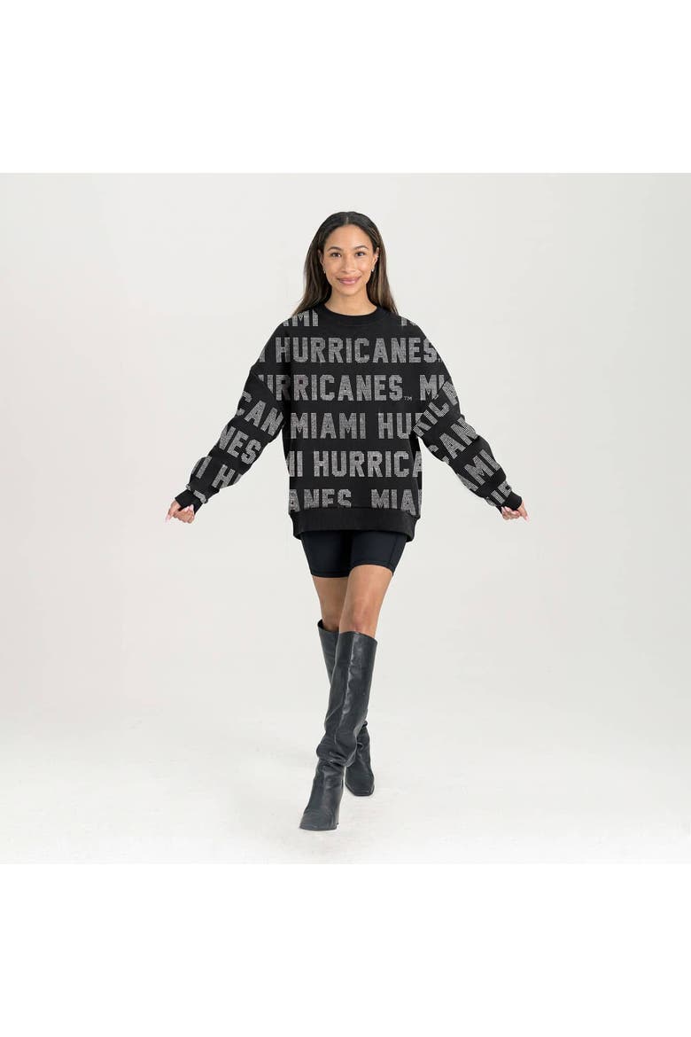 Women's Gameday Couture  Black Miami Hurricanes Hype Era Sweatshirt, Alternate, color, Black