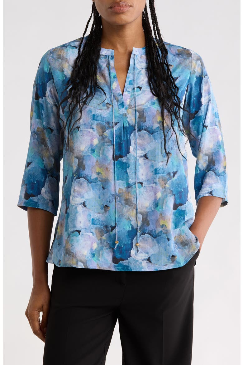 Tassel Print Shift Top, Main, color, BRIGHT BLUE MULTI