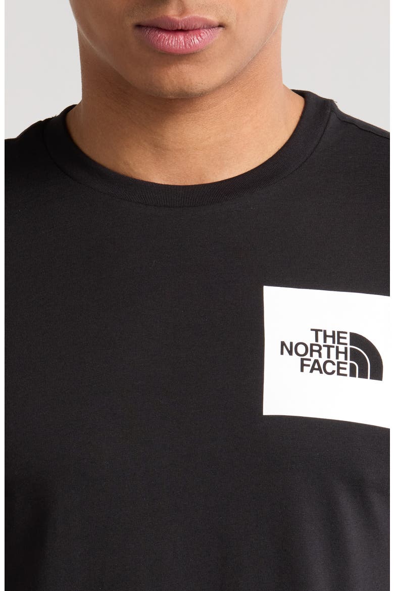 Fine Cotton Blend Logo Graphic T-Shirt, Alternate, color, TNF BLACK
