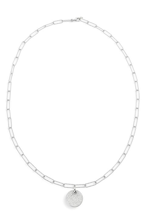 Ava Diamond Disc Pendant Necklace