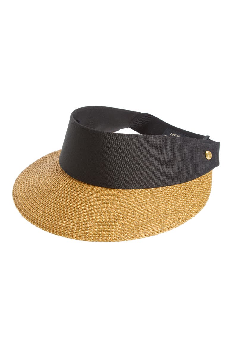 Squishee Straw Champ Custom Fit Visor, Main, color, NATURAL/BLACK