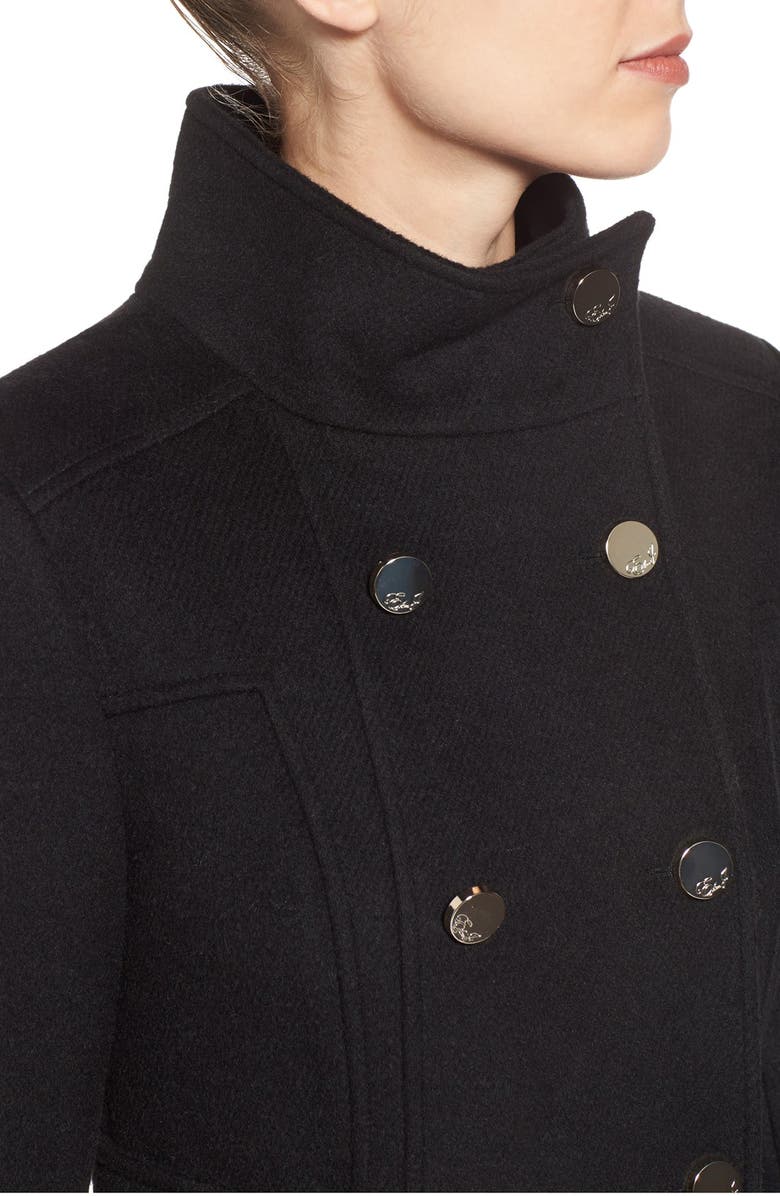 Eliza J Wool Blend Long Military Coat, Alternate, color,