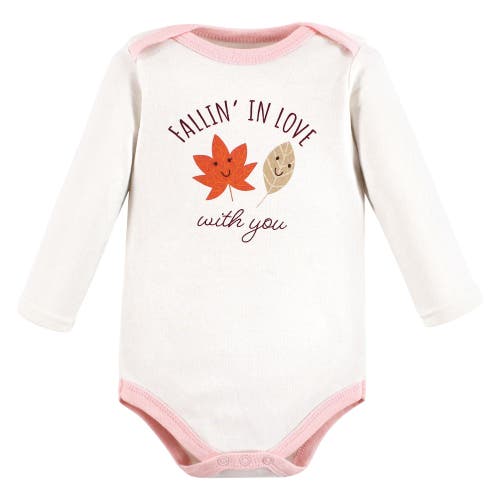 Hudson Baby Essential All-cotton Long-sleeve Bodysuit Triple Pack In Pink