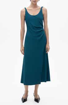 MANGO Ruched Stretch Knit Tank Dress