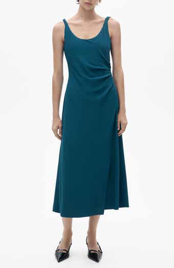 MANGO Ruched Stretch Knit Tank Dress