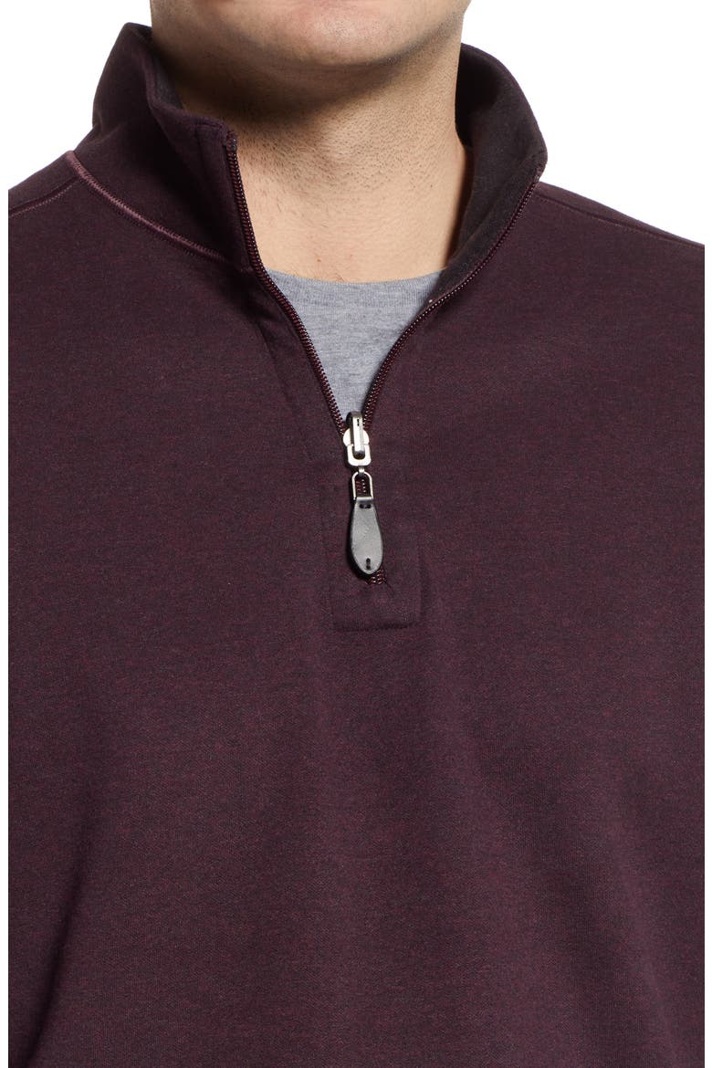 Reversible Quarter Zip Pullover, Alternate, color, BURGUNDY/ CHARCOAL