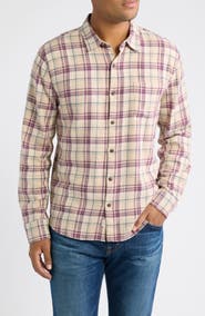 Marine Layer Slim Fit Plaid Stretch Selvedge Button-Up Shirt