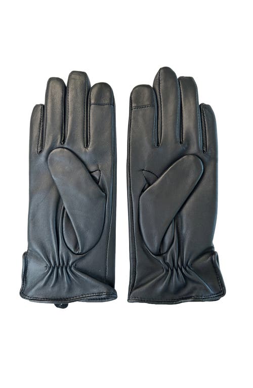 Lauren Ralplh Lauren Leather 2-button Touch Glove In Black