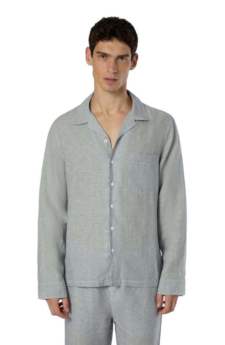 Onia Linen Home Long Sleeve Camp Shirt, Main, color, 