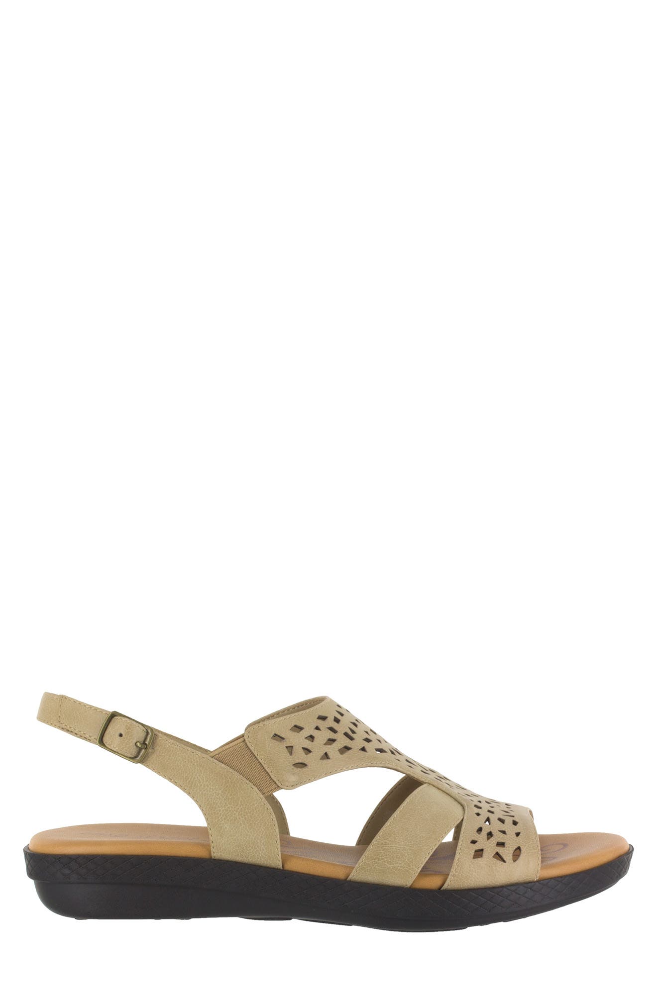 EASY STREET Bolt Perforated Strappy Sandal, Alternate, color, Stone